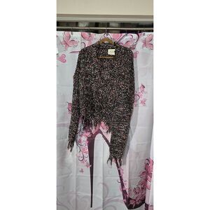 Fantastic Fawn Medium Multicolor Popcorn Shredded Oversized Sweater